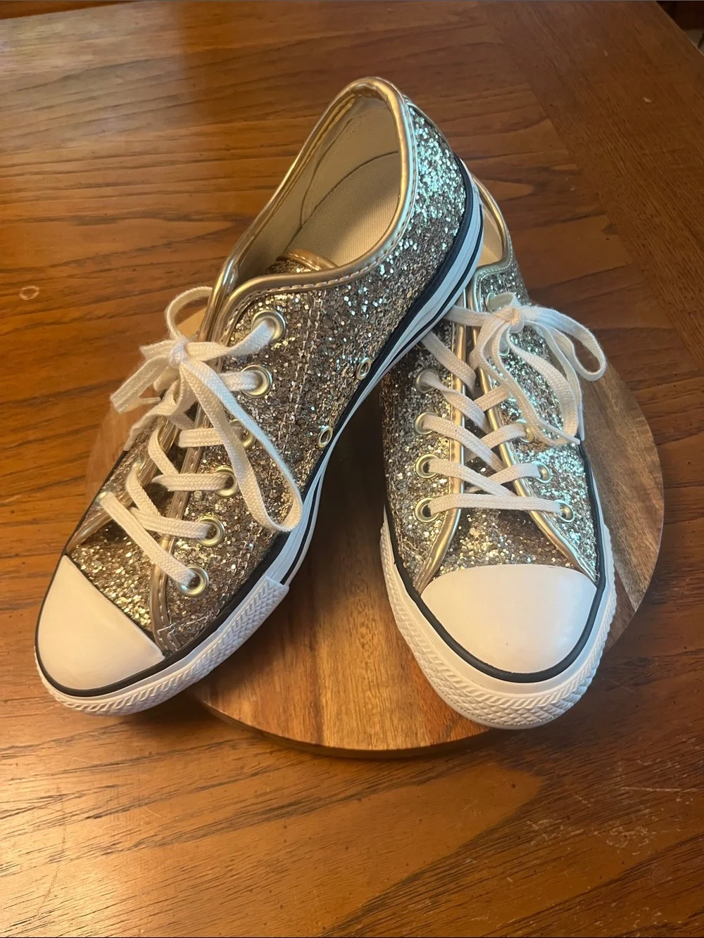 Converse Chuck Taylor Champaign Gold Glitter Low-Top Sneakers